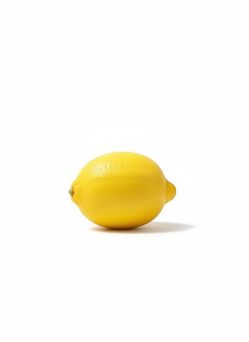 A single bright yellow lemon representing the Lemon Zest Room and Linen Spray by Harry’s Mama’s Faves: Lotions & Potions