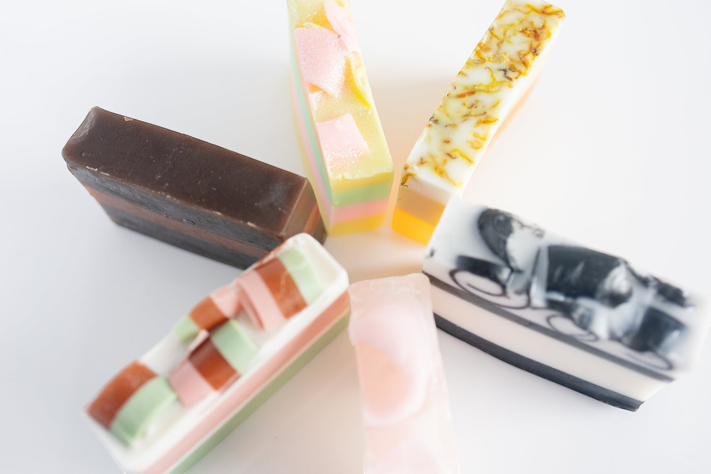Harry’s Mama’s Faves: Lotions & Potions artisan handmade bar soaps in various colors and floral designs