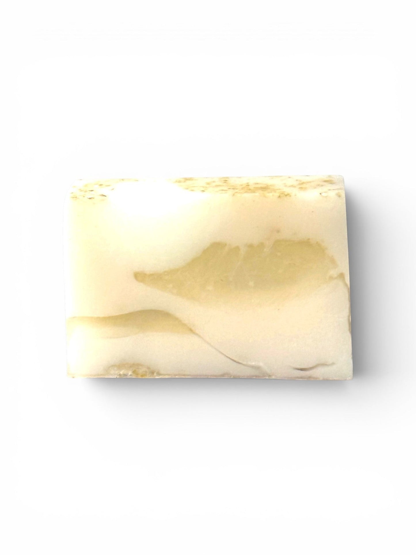 Harry’s Mama’s Faves: Lotions & Potions Pink Daisies handmade artisan bar soap with creamy white and beige swirls.