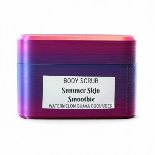 Harry’s Mama’s Faves: Lotions & Potions volcanic body salt scrub in a vibrant purple and pink gradient container