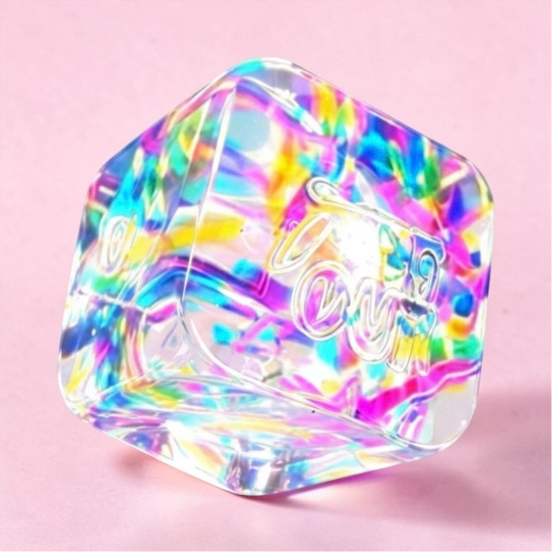 HOLOGRAPHIC RIBBON Generic Cube Stress Squishy
